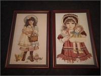 2 Hand Embroidered Cross Stitched Pictures.