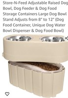 Adjustable Dog Feeder & Food Storage  8" -12"