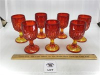 L E SMITH MOON & STARS SMALL GOBLETS 7 pcs