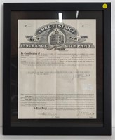 Framed 1908 Document