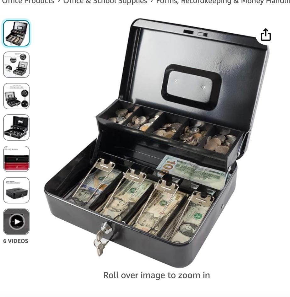 KYODOLED Locking Cash Box with Lock