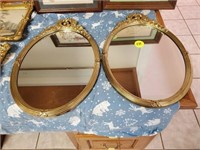 DOUBLE GOLD FRAME OVAL MIRROR