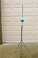 Lighting Rod with Finial and Blue Milk Glass Ball