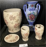 Handpainted Vase, Ceramic Bathroom Accessories.
