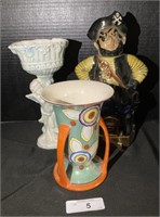 Royal Trico Vase, Angel Vase, Pirate Decanter.
