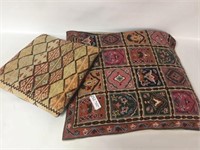 Pair of Woven Accent Pillows 14x14 & 20x20