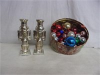 Silver Plated Nutcracker Candle Holders & Vintage