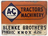Allis Chalmers Tractors Machinery Tin Sign