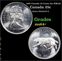 1967 Canada 25 Cents 25c KM-68 Grades Choice+ Unc