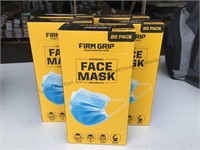 5 boxes of 20 face masks by Firm Grip. Total of