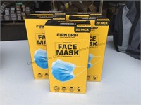 5 boxes of 20 face masks by Firm Grip. Total of