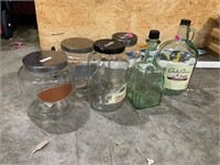 lot of jars and jugs