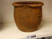 Redware Crock with Chip