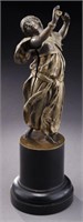 Erotic parcel gilt bronze figure of a woman,