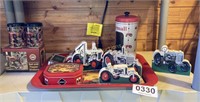 Farmall tractor memorabilia, wooden Silver King