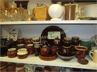 Shelf Contents - Vintage Stoneware & Drip Glaze