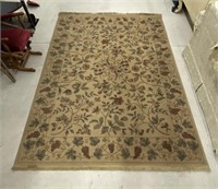 9x6.5 Foot Area Rug Beige w/ Grapes & Leaves