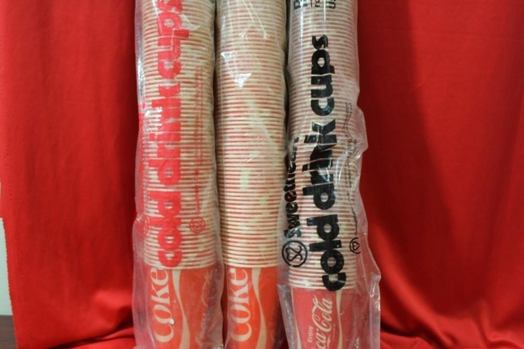 3 Tubes of Coca Cola Papercups