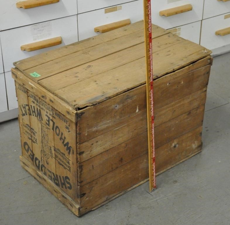 Vintage Shredded Wheat shipping crate, note