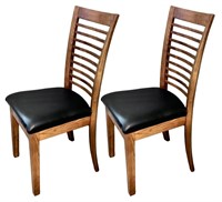 Two Nice Oak Ladder Back Chairs