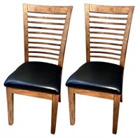 Two Nice Oak Ladder Back Chairs
