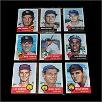 9 Topps Archives Baseball 1953 Series Cards