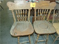 2 Vintage/Antique Wood and Wicker Bar Stools