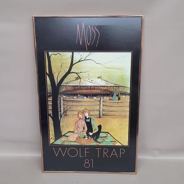 WOLF TRAP BY MOSS 1981 
16" x 26" FRAMED UNDER