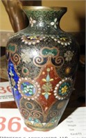 Chinese Cloisonne decorated bud vase 5”