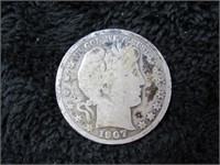 1907-D Silver Barber Half Dollar-