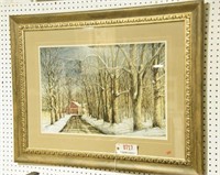 Lot #717 - Framed print of country road in