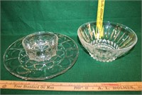 Glass Serving Platter & Bowls