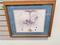 Framed and Matted Carousel Horse Print