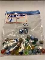Bag of Cat Eye Marbles w/Shooters