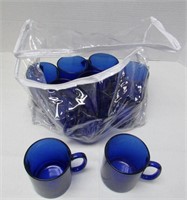 10 Cobalt Blue Mugs- France