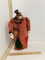 Rustic Snowman in COAT w/Snowman Toy