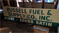 LARGE 2 pc ( 10 ' x 3' ) early metal sign