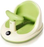 Baby bath seat for tub with thermometer