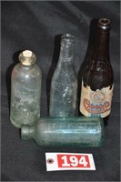 Old bottles incl. Cooks Beer & E.B. Co. Evansville