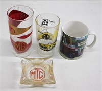 4pc MG Car Glasses, Mug, & Ash Tray