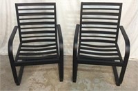 2 NEW Fort Walton Black Steel Patio Dining Chairs