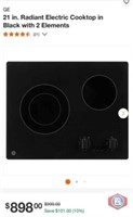 1 pcs; GE 21 in. Radiant Electric Cooktop in