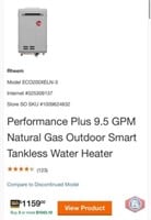 1 pcs; Performance Plus 9.5 GPM Natural Gas