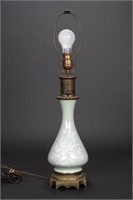 19th C. French Bronze Pate sur Pate Celadon Lamp