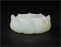 Chinese White Jade Lotus-shaped Water Coupe
