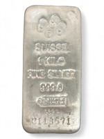 Suisse 1kg 999 Silver Bar