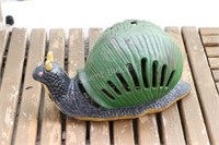 13" Cast Iron Outdoor Decorative Painted Snail
