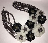 Lavender Pearl & Flower Necklace