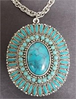 Southwestern Turquoise Pendant Necklace