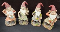 Set Of 4 Garden Knomes 6"